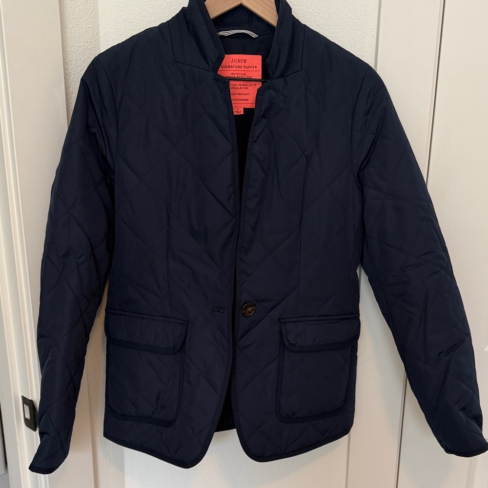 J. Crew Dark Blue Quilted Jacket